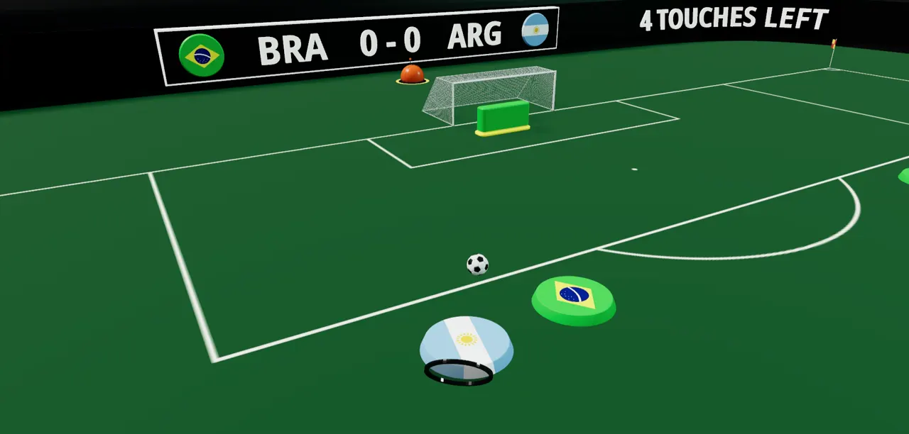 Een knoop van Brazilië die mikt op het doel van Argentinië
